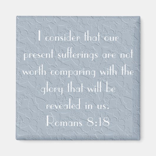 Aimant papillons chrétiens vers de la Bible Romains 8:18 (Devant)