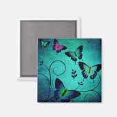 Aimant Papillons de bijoux ornés sarcelle (Recto/Verso)