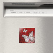 Aimant "Papillons de Parties scintillant" (rouge) par Che (In Situ (Lave-vaisselle))