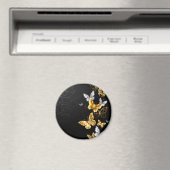 Aimant Papillons d'or et de blanc (In Situ (Lave-vaisselle))