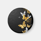 Aimant Papillons d'or et de blanc (Devant)