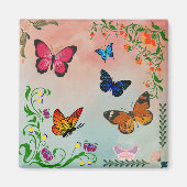 Aimant Papillons et fleurs (Devant)