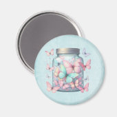 Aimant Papillons Fantaisistes dans un Pot (Recto/Verso)
