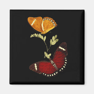 Aimant Papillons Monarque Rouge Et Brown - Graphique Déta