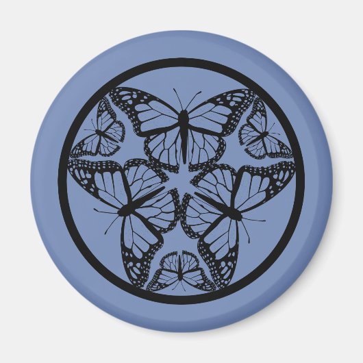 Aimant Papillons Monarque - Série de cercles d'animaux sa (Devant)