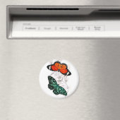 Aimant Papillons - Orange et vert (In Situ (Lave-vaisselle))
