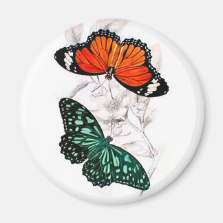 Aimant Papillons - Orange et vert