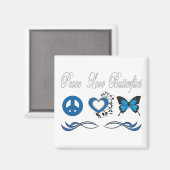 Aimant Papillons Peace Love (Recto/Verso)