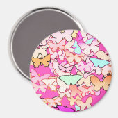 Aimant Papillons, roses multiples et profondes (Recto/Verso)