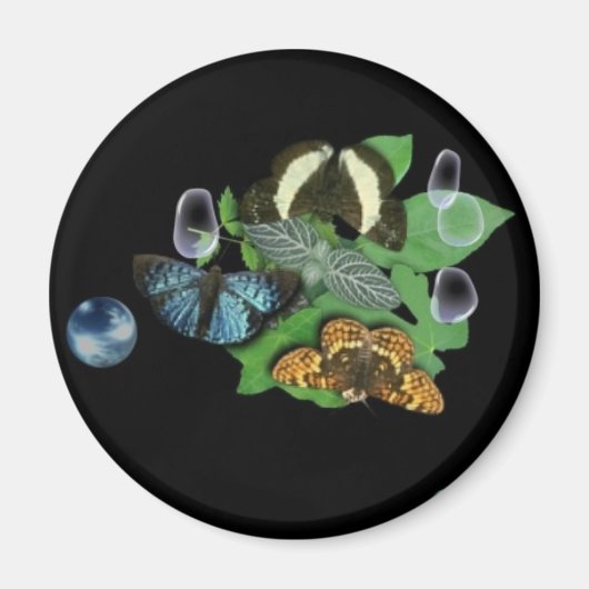 Aimant Papillons sur Feuille (Devant)