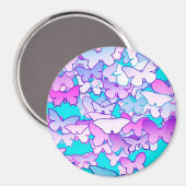 Aimant Papillons, violet et turquoise (Recto/Verso)