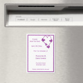 Aimant Papillons violets Mariage de conception cardiaque (In Situ (Lave-vaisselle))