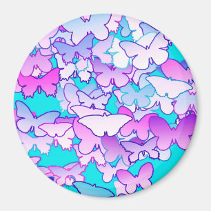 Aimant Papillons, violette et turquoise