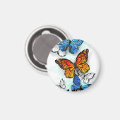 Aimant Papillons volants Morpho et Monarque (Recto/Verso)