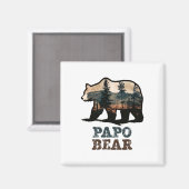 Aimant Papo Bear Vintage Rétro Drôle (Recto/Verso)