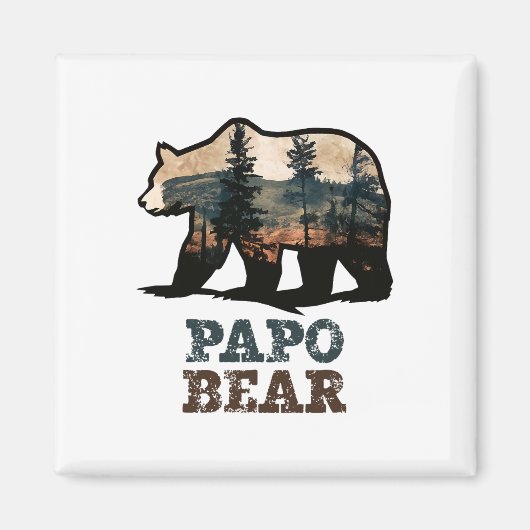 Aimant Papo Bear Vintage Rétro Drôle (Devant)