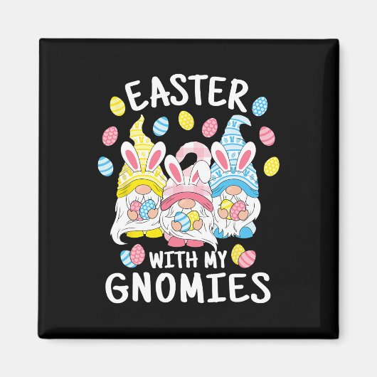 Aimant Pâques Amusantes Avec Mes Gnomies Joyeux Bunn Gnom (Devant)