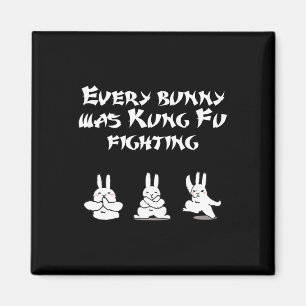 Aimant Pâques Amusantes Chaque Lapin Était Kung Fu Lutter