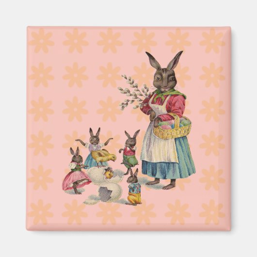 Aimant Pâques Lapin Poule Lapin Œufs (Devant)