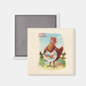 Aimant Pâques Poulet De La Ferme Cute Oeufs Antiques (Recto/Verso)