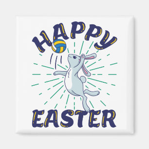 Aimant Pâques Volleyball Bunny Jump Sert