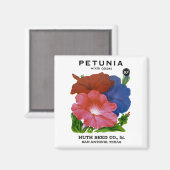 Aimant Paquet de semences Vintage Petunia (Recto/Verso)