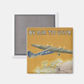Aimant Par avion vers l'URSS (Recto/Verso)