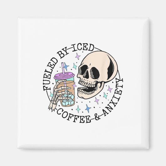 Aimant Par Café Glacé Et Anxiété Sensibilisation À La San (Devant)