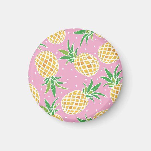 Aimant Paradis de l'ananas : Motif tropical (Devant)
