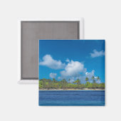 Aimant Paradis d'île tropicale avec des palmiers (Recto/Verso)