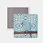 Aimant Parakeet Blue Indian Ringneck (Recto/Verso)