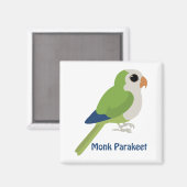 Aimant Parakeet moine mignonne (Recto/Verso)