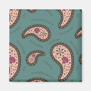 Aimant Paramecia Paisley Personnalisable Biologie Turquoi