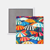 Aimant Parapluie Abstrait Rainbow Beach (Recto/Verso)