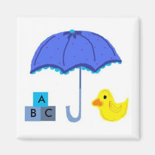 Aimant Parapluie de Baby Shower et Canard
