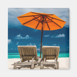 Aimant Parapluie de Sun sur la plage sablonneuse