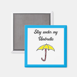 Aimant Parapluie Dessin Animé Pluie Jaune ou Jour Ensolei