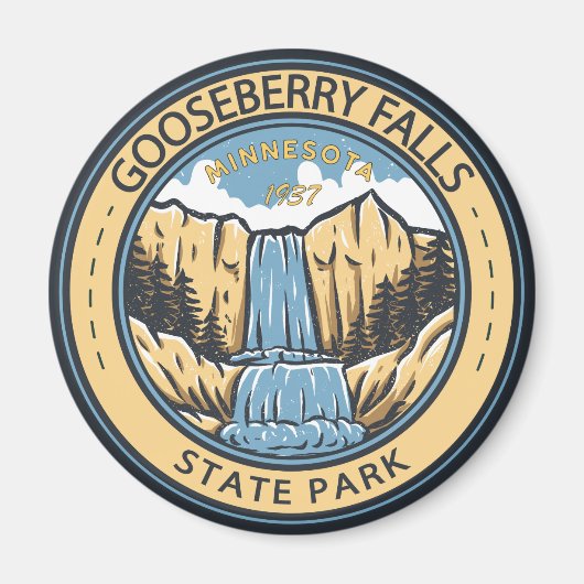 Aimant Parc d'état de Gooseberry Falls Minnesota Badge (Devant)