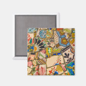 Aimant Parc Guell Tiles à Barcelone Espagne (Recto/Verso)
