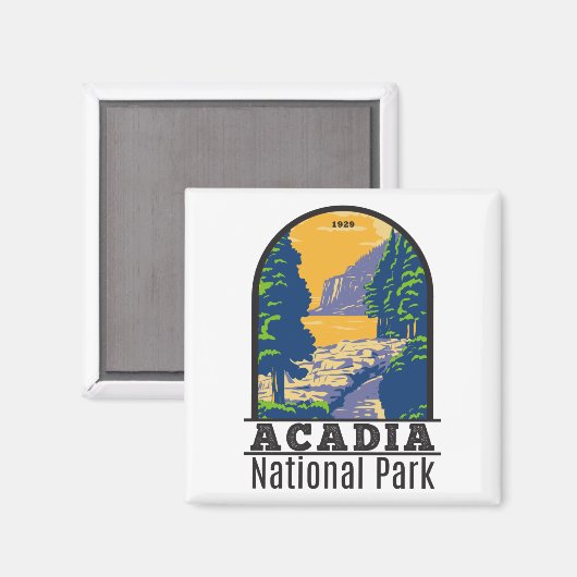 Aimant Parc national Acadia Bar Harbour Ocean Path (Recto/Verso)