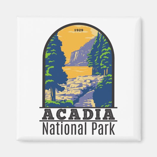 Aimant Parc national Acadia Bar Harbour Ocean Path (Devant)