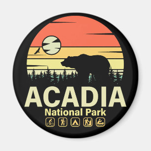 Aimant Parc national Acadia Maine Vintage Rétro Souvenirs