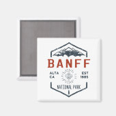 Aimant Parc national Banff Canada Vintage en détresse (Recto/Verso)