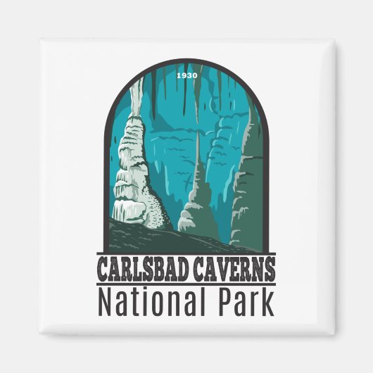 Aimant Parc national Carlsbad Caverns Vintage (Devant)