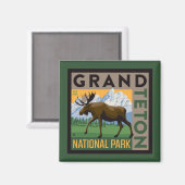 Aimant Parc national de Grand Teton Moose (Recto/Verso)