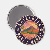 Aimant Parc national de Haleakala Maui Road Volcano Vinta (Recto/Verso)