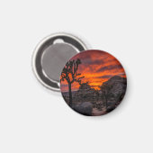 Aimant Parc national de Joshua Tree Coucher de soleil rou (Recto/Verso)