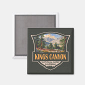 Aimant Parc national de Kings Canyon Illustration Art rét (Recto/Verso)