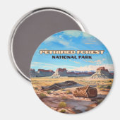 Aimant Parc National de la Forêt Petrifiée Arizona Désert (Recto/Verso)
