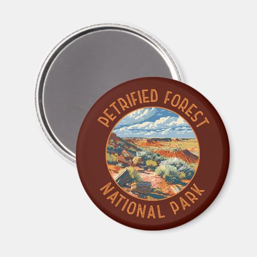 Aimant Parc national de la Forêt Petrifiée Retro perturbé (Recto/Verso)
